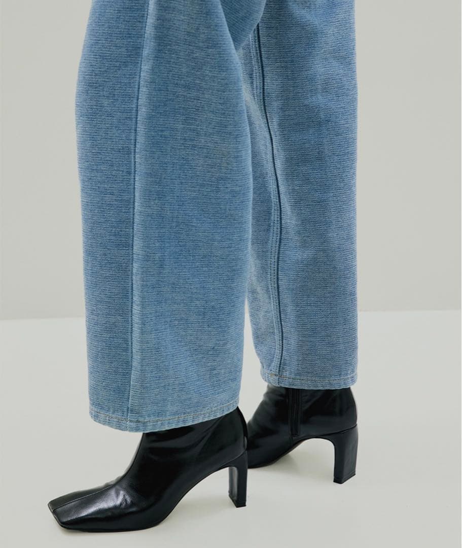 AMERI UND SQUARE TOE SHORT BOOTSブラックLサイズ