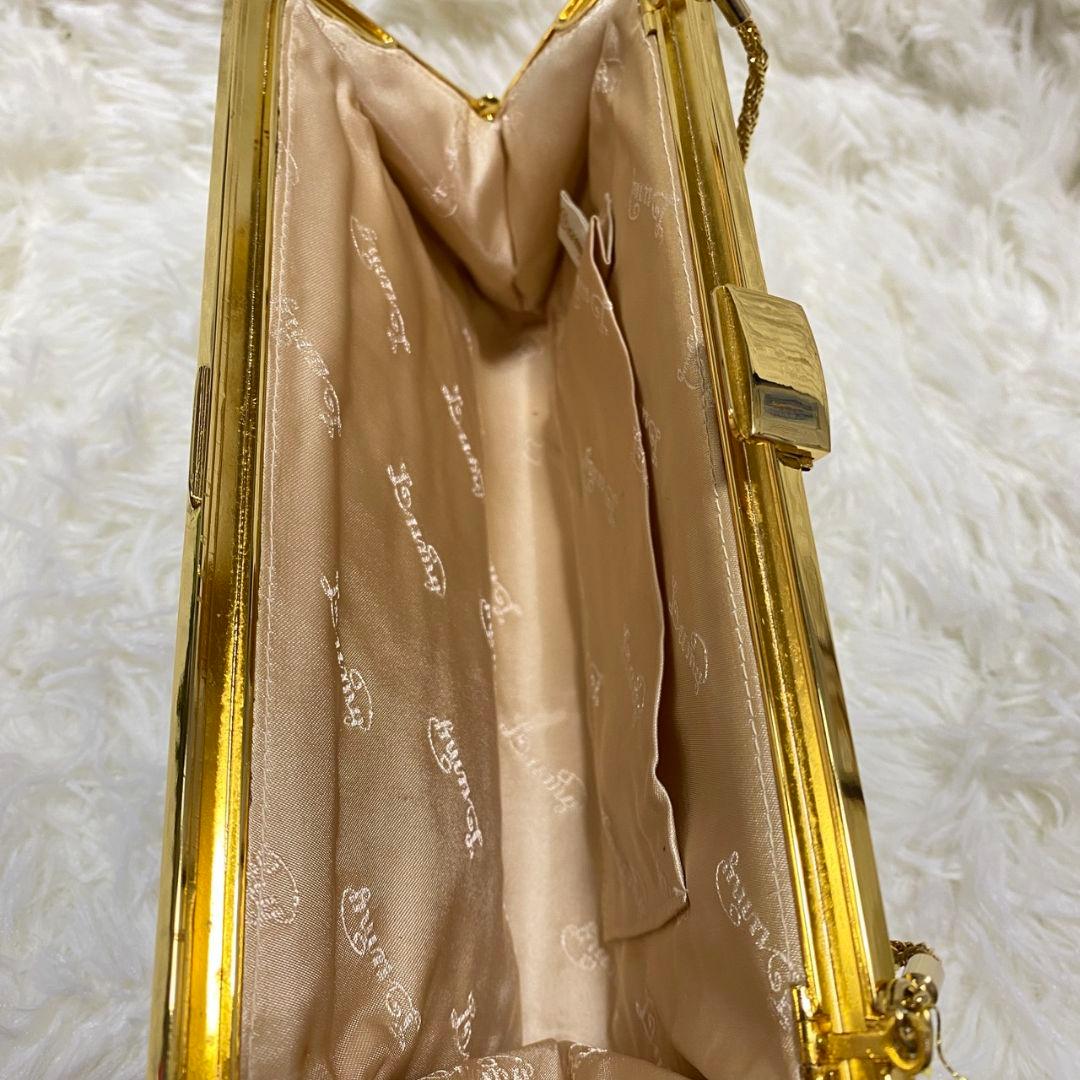 ●良品●　LUMY　ルミーはしもと　皇室御用達　がま口　ビーズ刺繍　ハラコバッグ