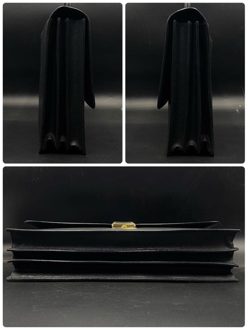 【美品】グッチ ビジネスバッグ A4収納可能 ブラック レザー