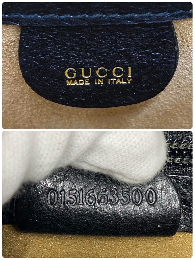 【美品】グッチ ビジネスバッグ A4収納可能 ブラック レザー