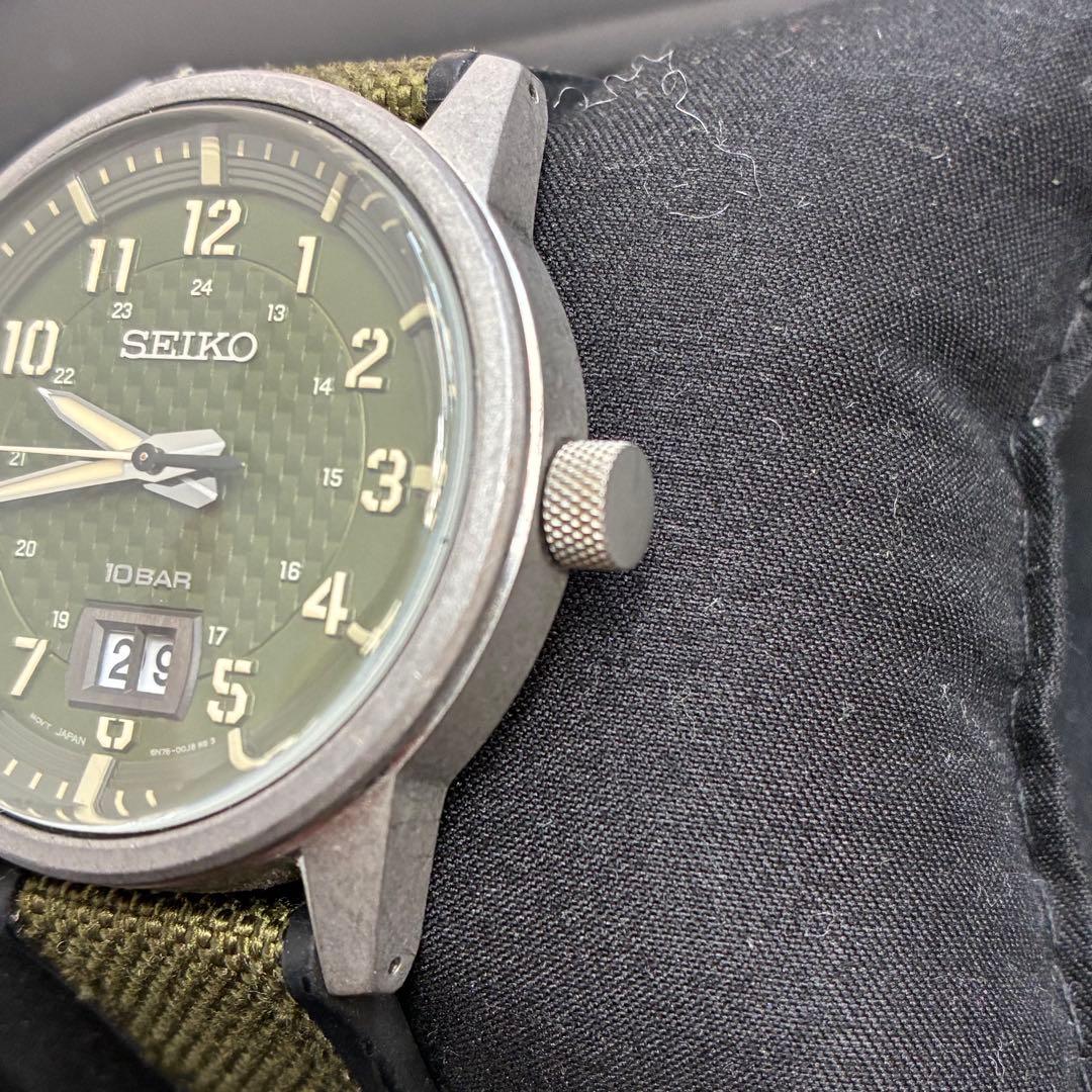 セイコー　クォーツ　メンズ　カーキベルト