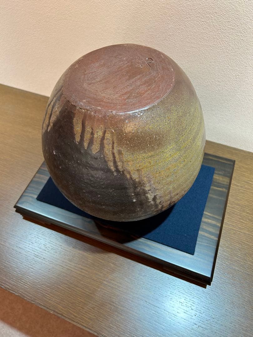 人間国宝藤原啓　備前焼壺　花瓶共箱あり