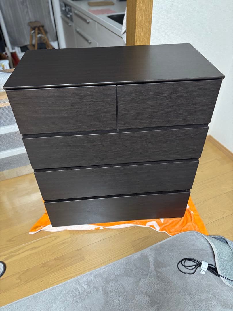 ニトリ ローチェスト(クエス80-4LC DBR)