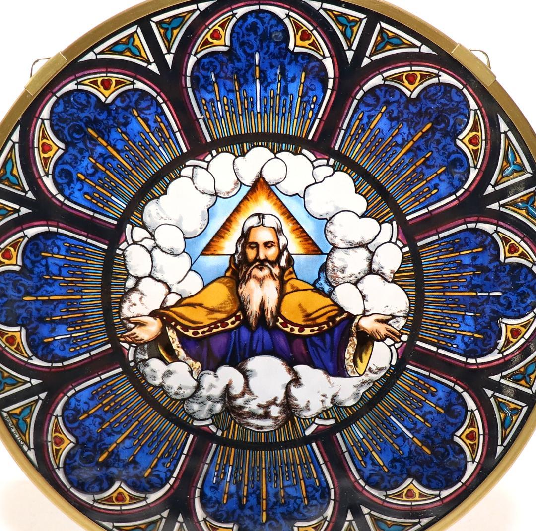 新品未使用 父なる神ヴィンテージ ステンドグラス イエス キリスト ティファニー