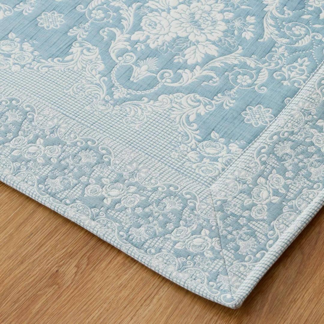 スワトウ刺しゅう協会認定 ジャガード織ラグ 190×240【新品】