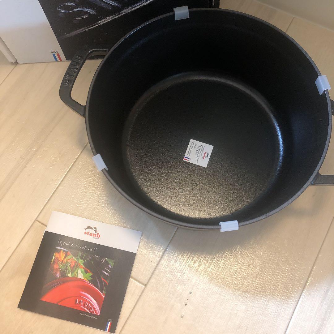 ストウブ サイン入りココット 新品 レア 24cm ブラック 限定