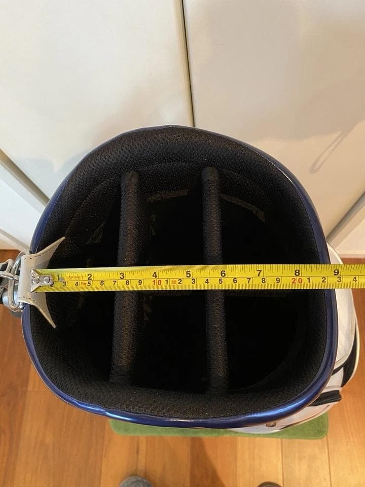 タイトリスト エナメル ゴルフバッグ カート キャディバッグ　青/赤ライン