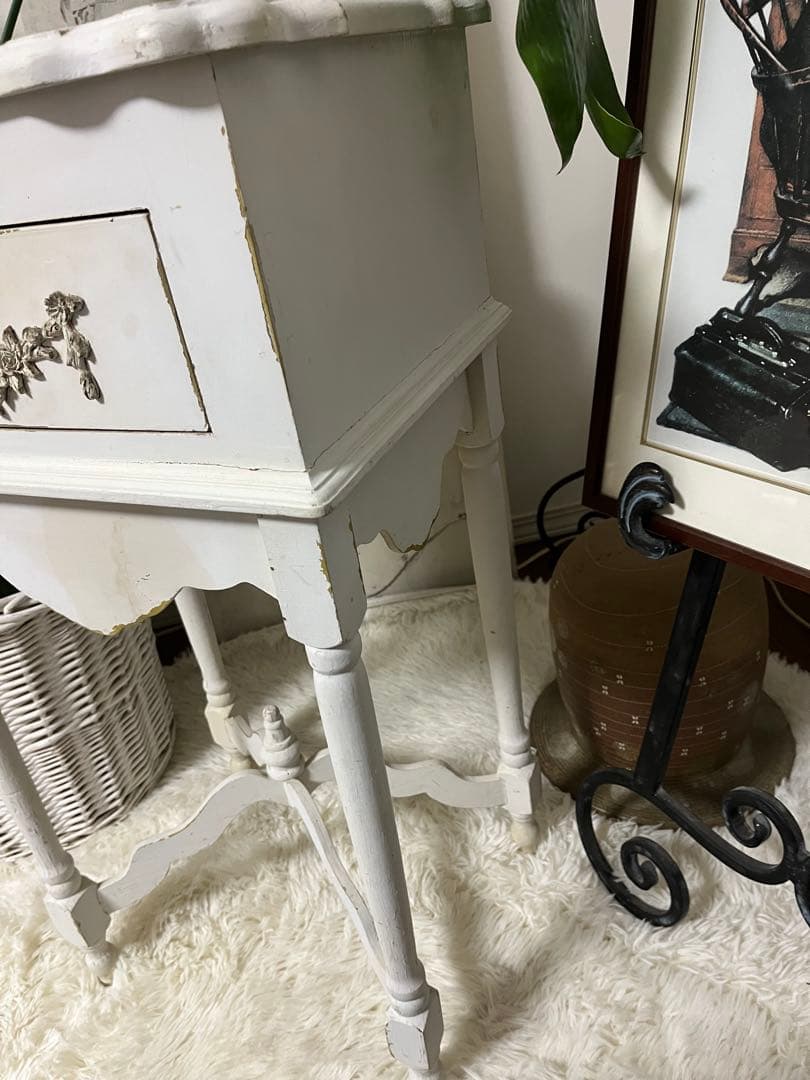 フランス　サイドテーブル　コンソール　シャビー　ブロカント