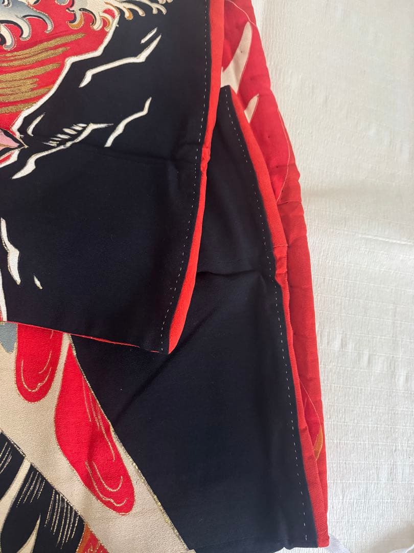 年代物　ビンテージ　振袖　孔雀　クジャク　kimono