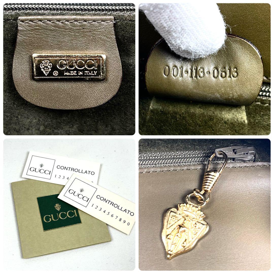 グッチ　ショルダーバッグ　ビンテージ　レザー　極美品　レディース　希少色