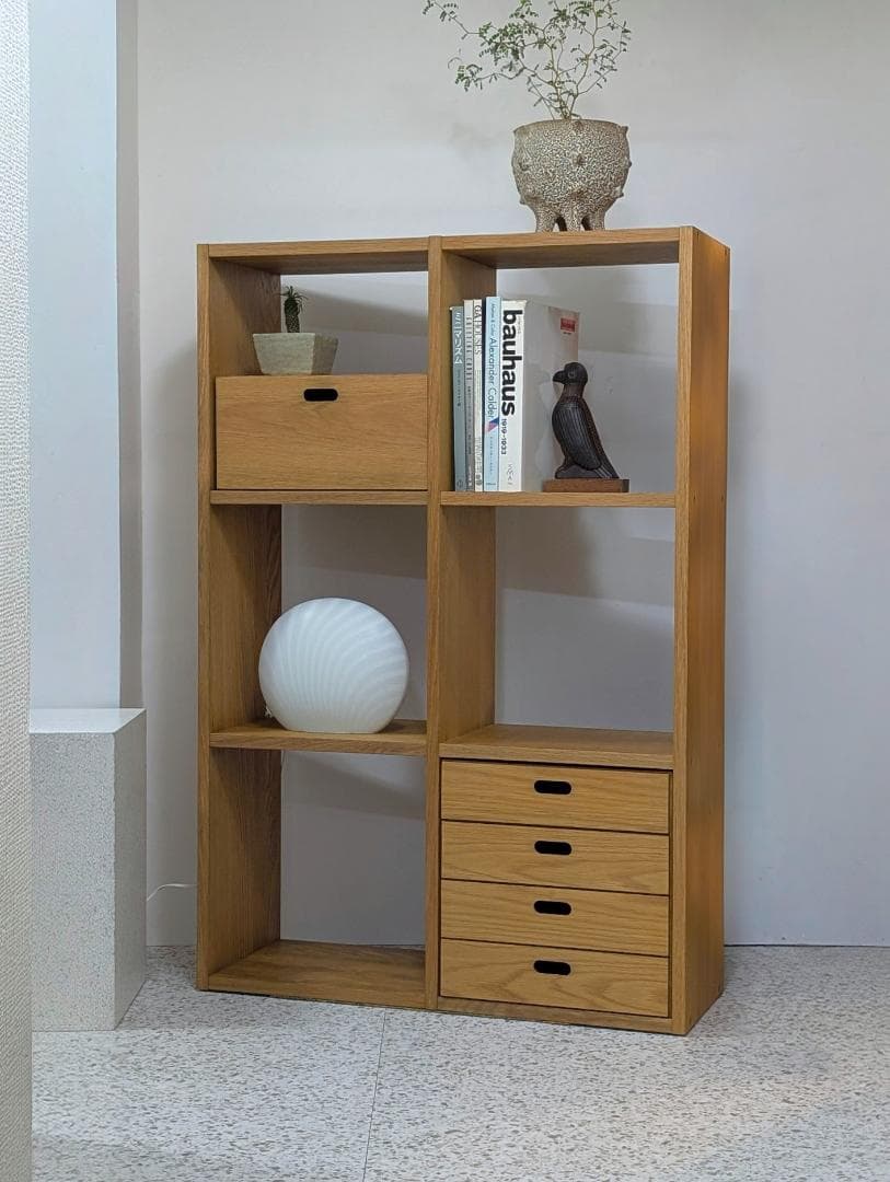 USED MUJI 無印 スタッキングシェルフ 3段×2列 オーク ※引出し別売