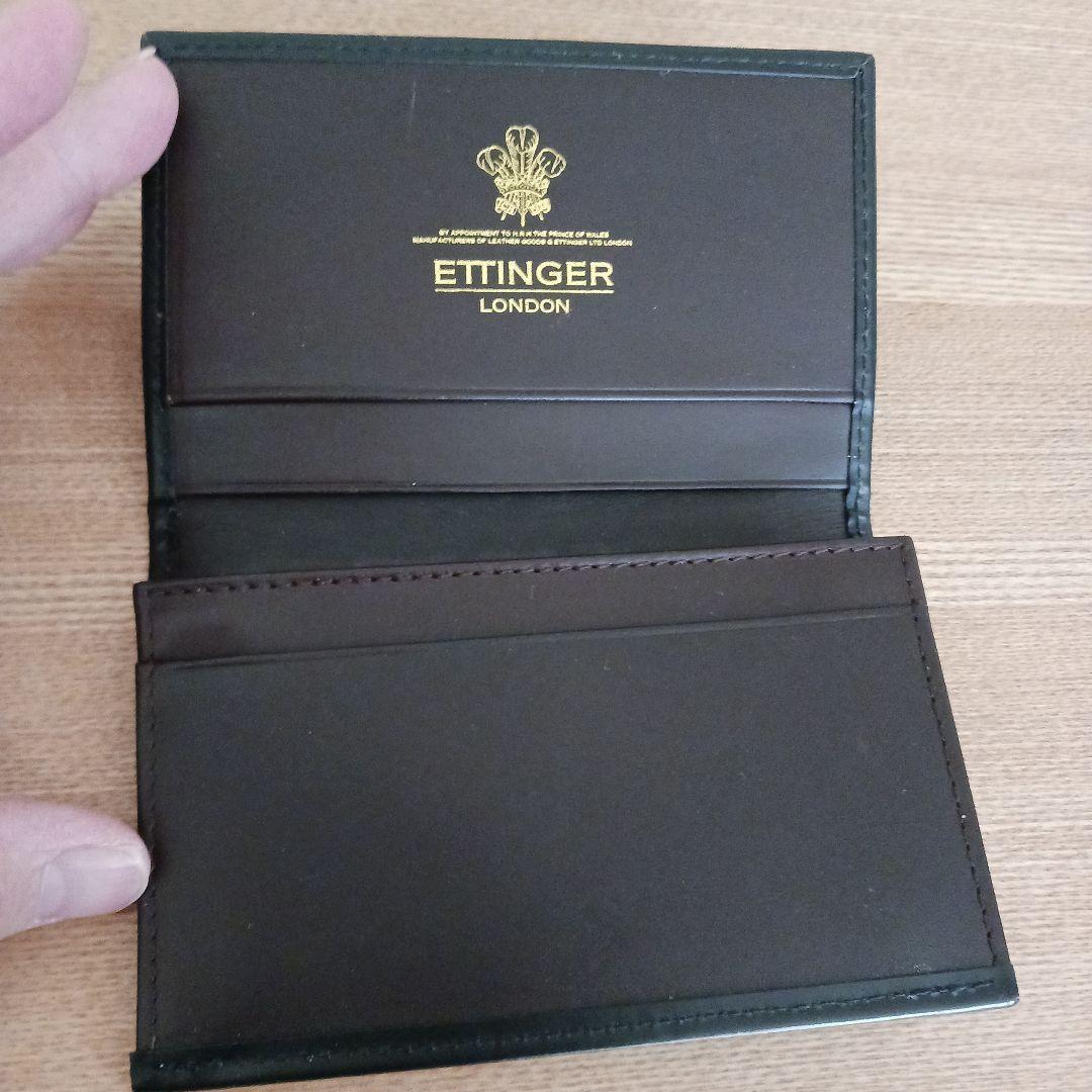 ETTINGER ブラック レザー 名刺入れ