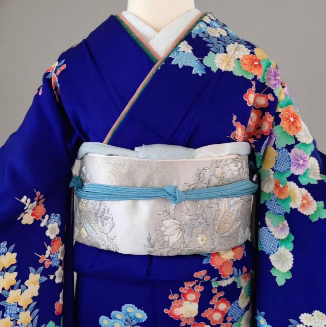 専用　一部式作り帯　振袖用　華やぎ　胴巻き～90㎝　十三参りにも　正絹　銀色