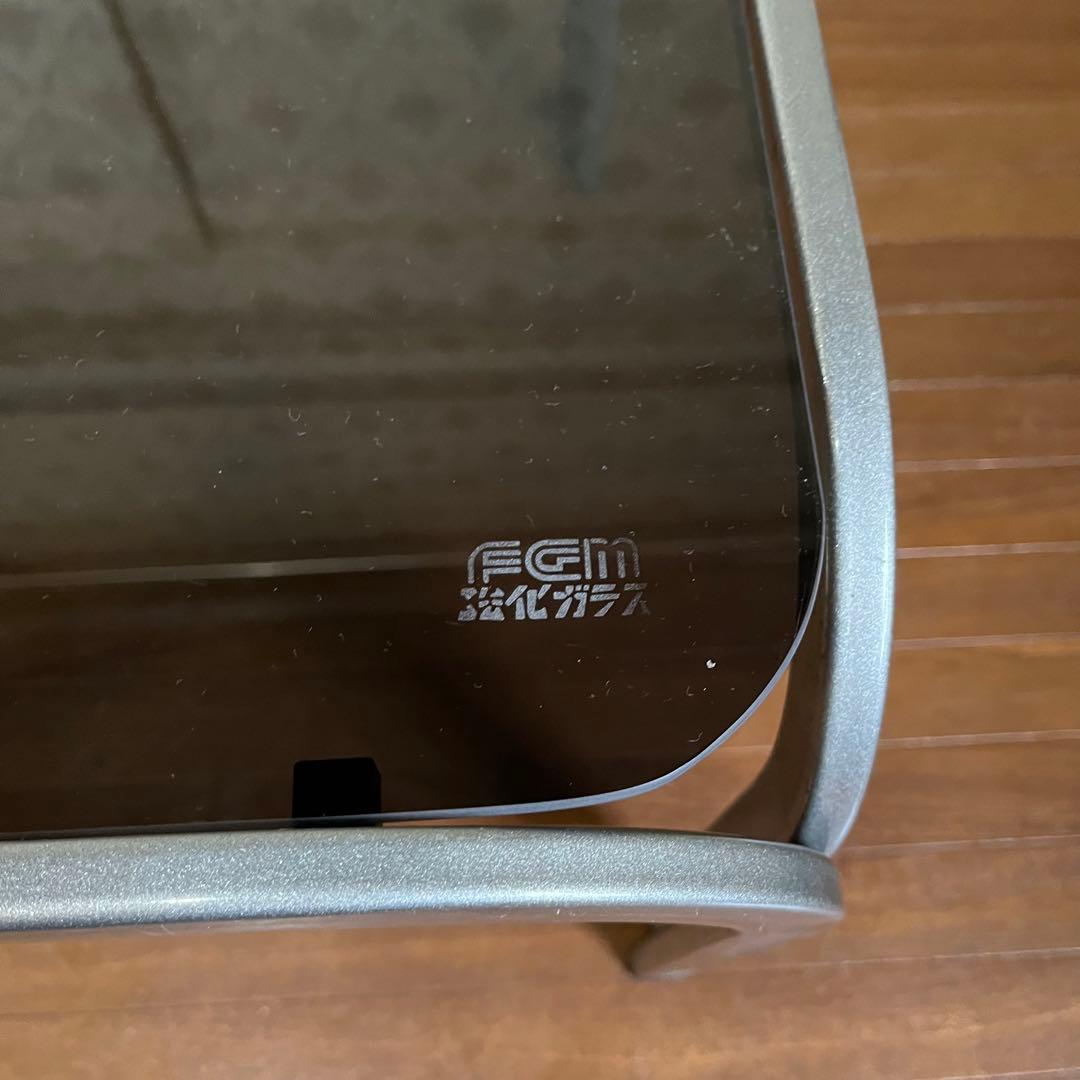 【アンティーク】昭和レトロ アイアンフレーム ガラステーブル 座卓 正方形 男前