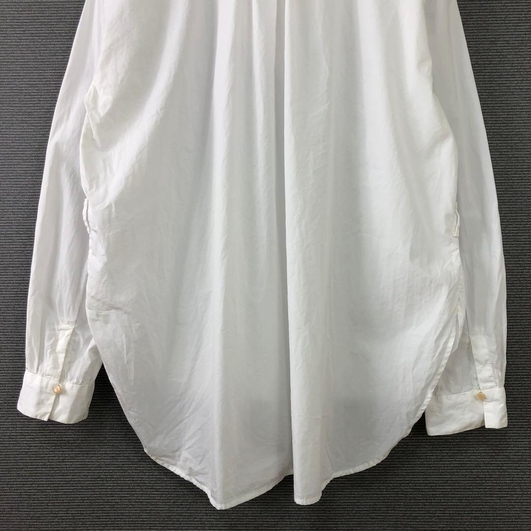 PallasPalace パラスパレス ノーカラーシャツ ブラウス ホワイト