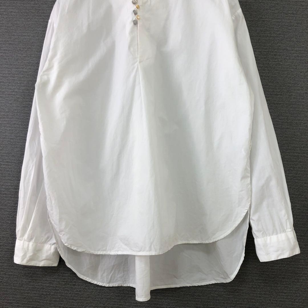 PallasPalace パラスパレス ノーカラーシャツ ブラウス ホワイト