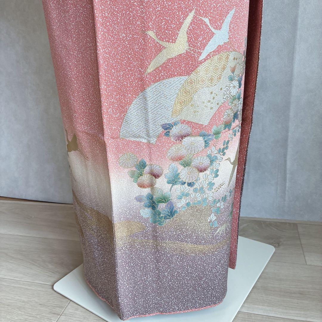 訪問着　フルセット　着物　正絹　トールサイズ　金彩　御所車　古典　G10