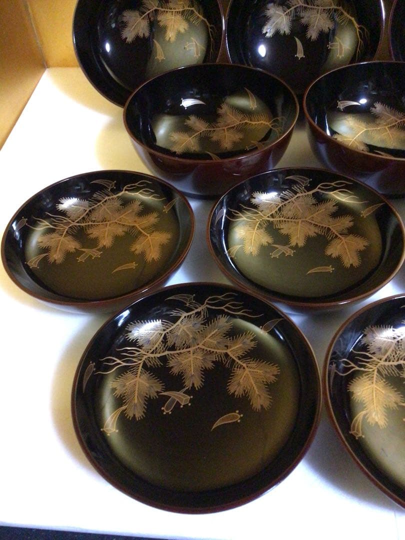 木製蒔絵入りお椀５客セット