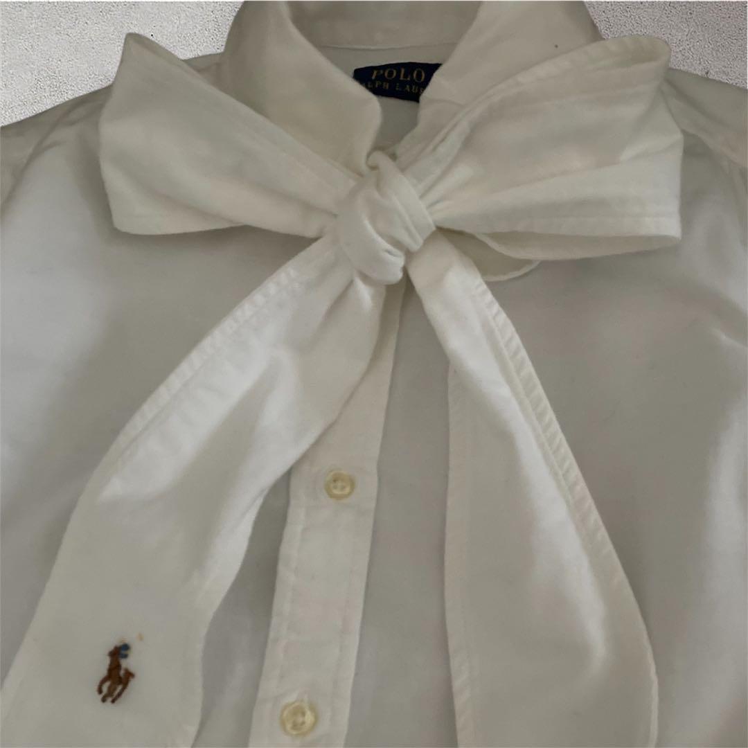 【専用】POLO RALPH LAUREN ボウタイコットンシャツ白ポニー 刺繍