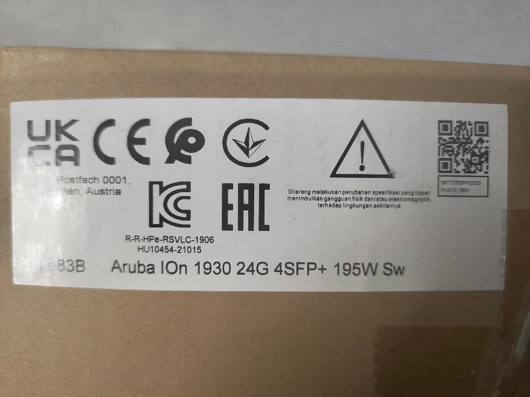 ルーター・ネットワーク機器 Aruba IOn 1930 24G 4SFP+ 195W Sw JP en