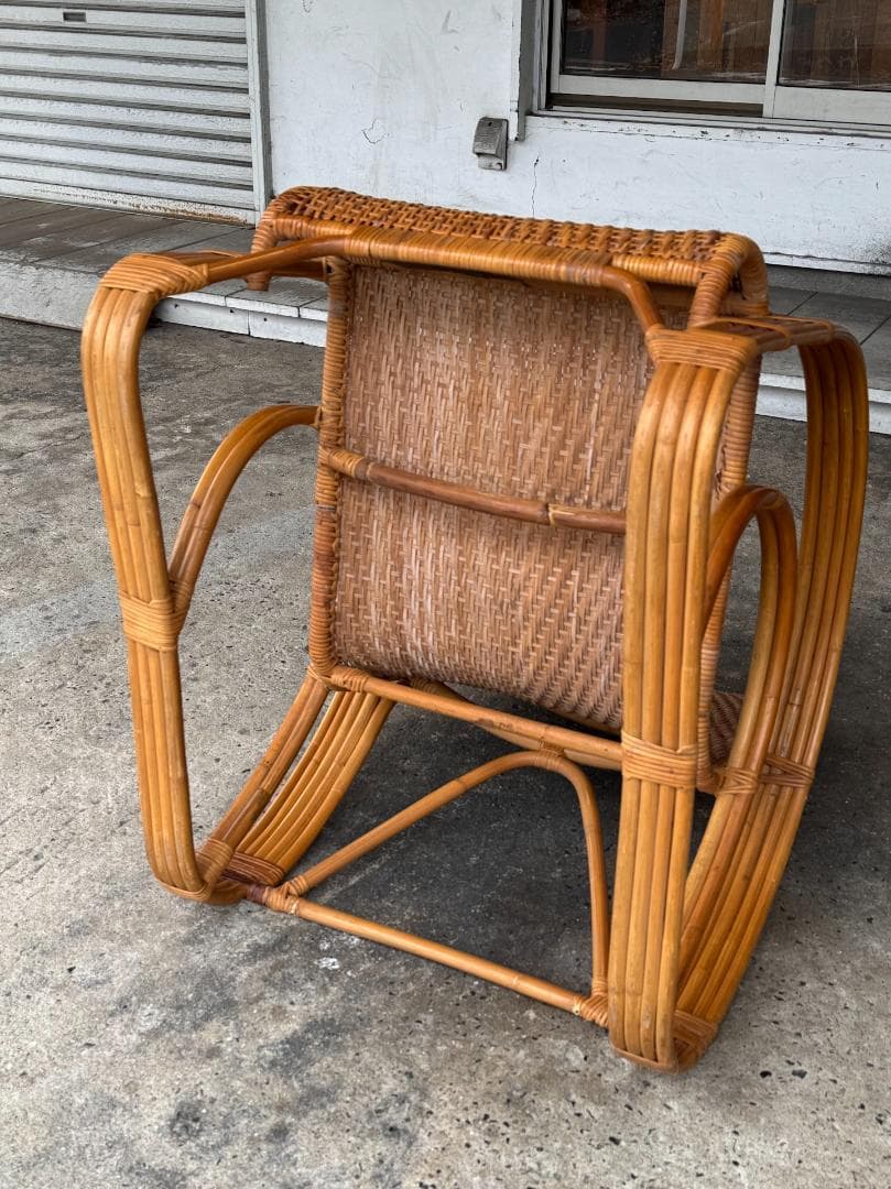 ラタンラウンジチェア_A　ヴィンテージ　北欧　アンティーク　パーソナルチェア