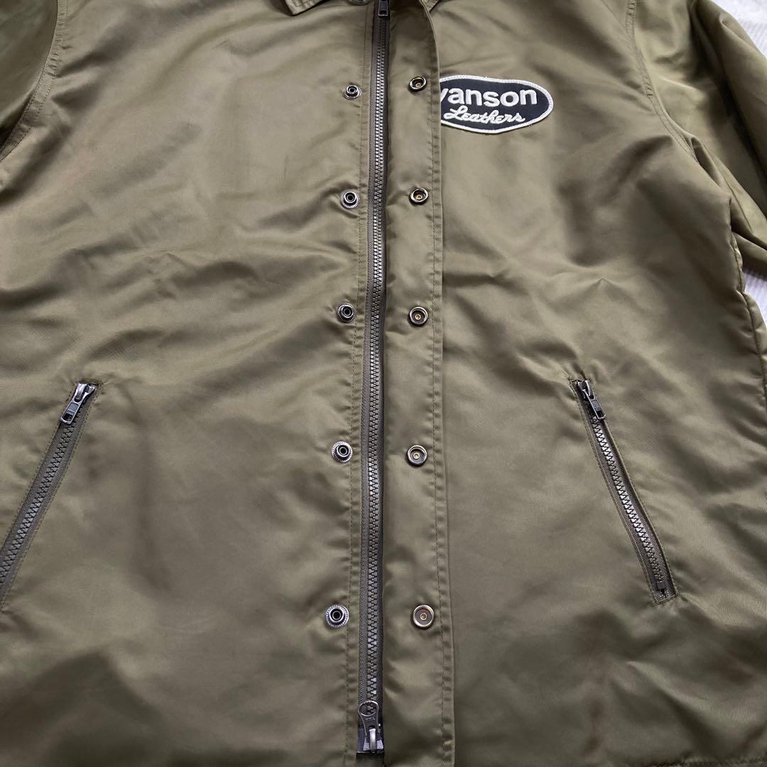 VANSON MOTOBLUEZ別注 ナイロンコーチジャケット オリーブ
