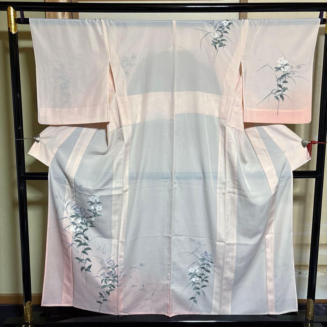 く*ん様 美品　正絹 絽 友禅　訪問着 フルセット ４点 夏帯＋夏帯締め＋夏帯揚