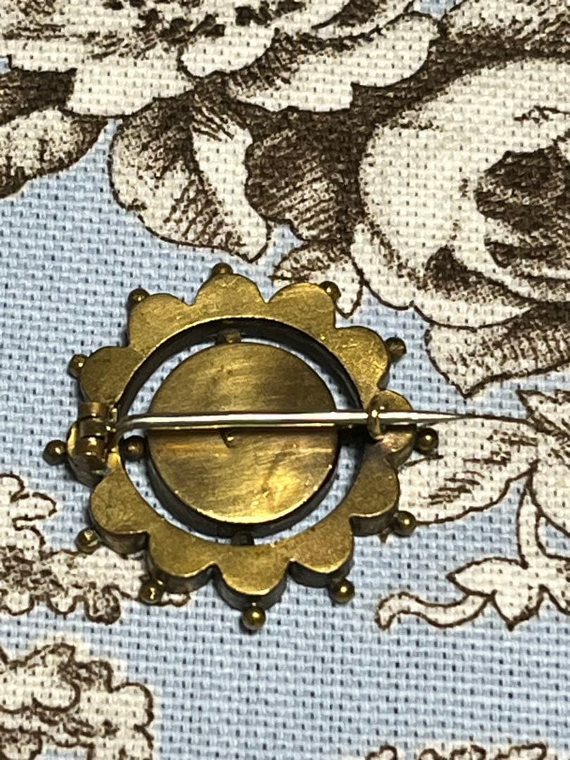 イタリアヴィンテージ マイクロモザイクブローチ ブルー 星⭐︎