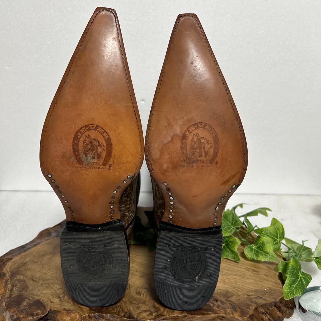 メキシコ製BOTAS JE-VERウエスタンブーツ エキゾチックレザー271/2