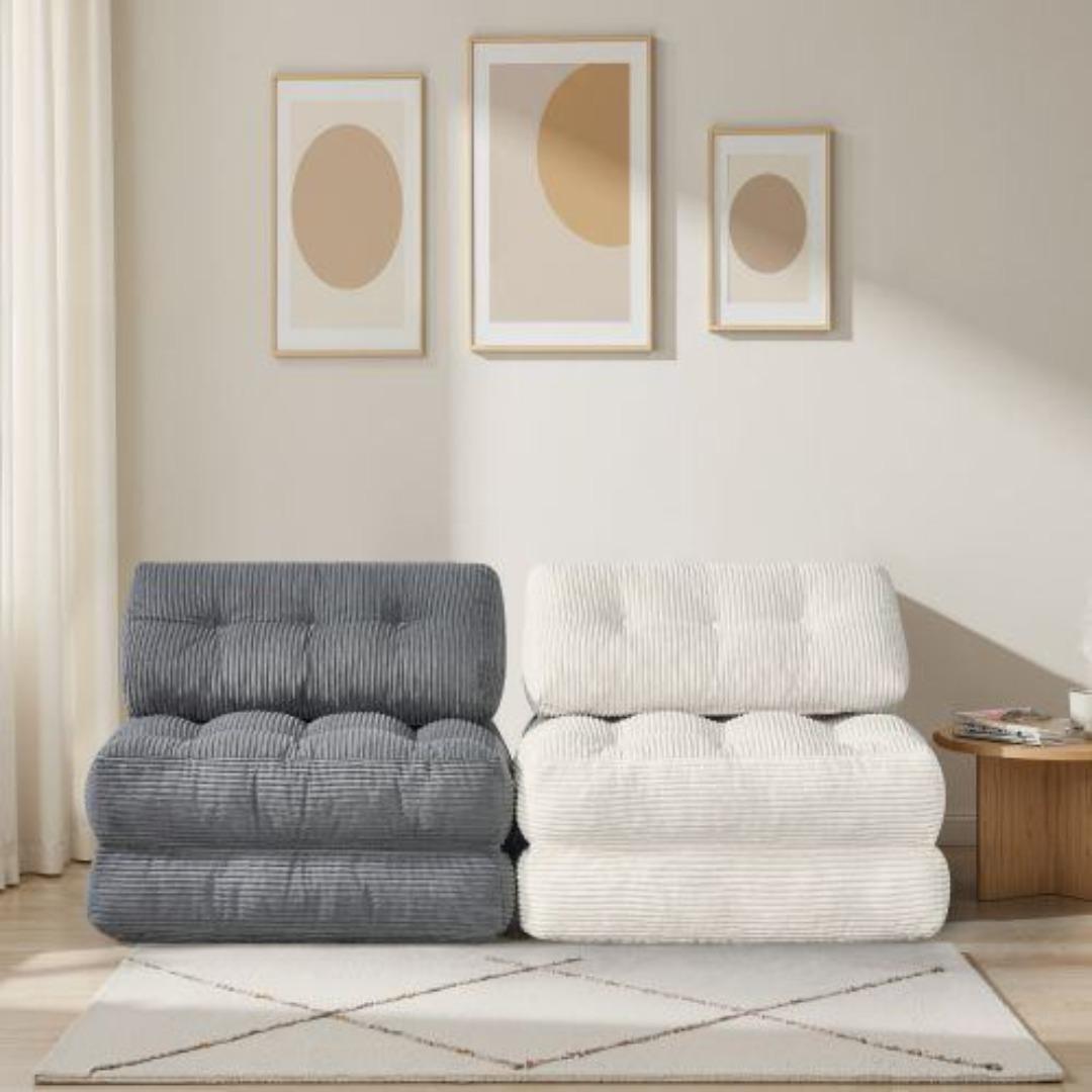 幅85cm折りたたみ ソファベッド 枕付きマットレス シュレッドフォーム多機能