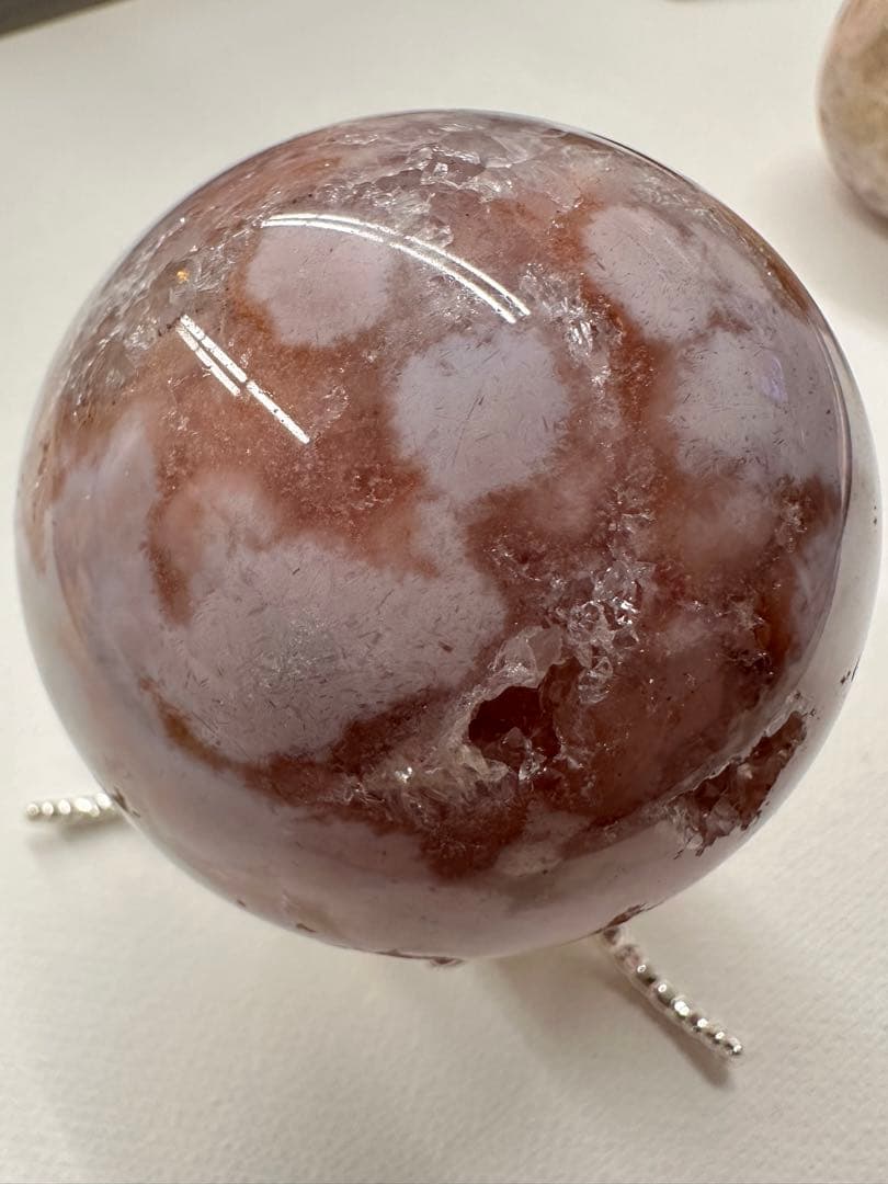 高品質　ピンクアメジスト　ブルーアゲート　水晶　笑口　スフィア