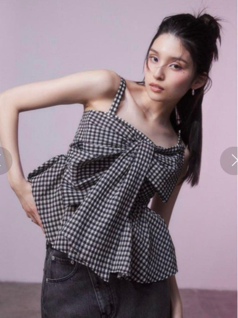 【美品】FRAY.IDペプラムリボントップス