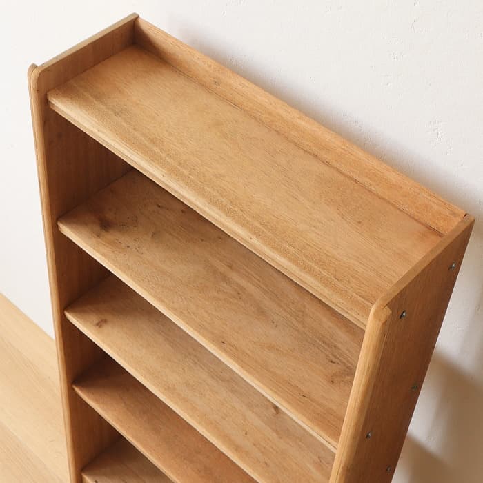 アンティーク 本棚 書棚 無垢材 無塗装 ラワン 古家具 昭和レトロ