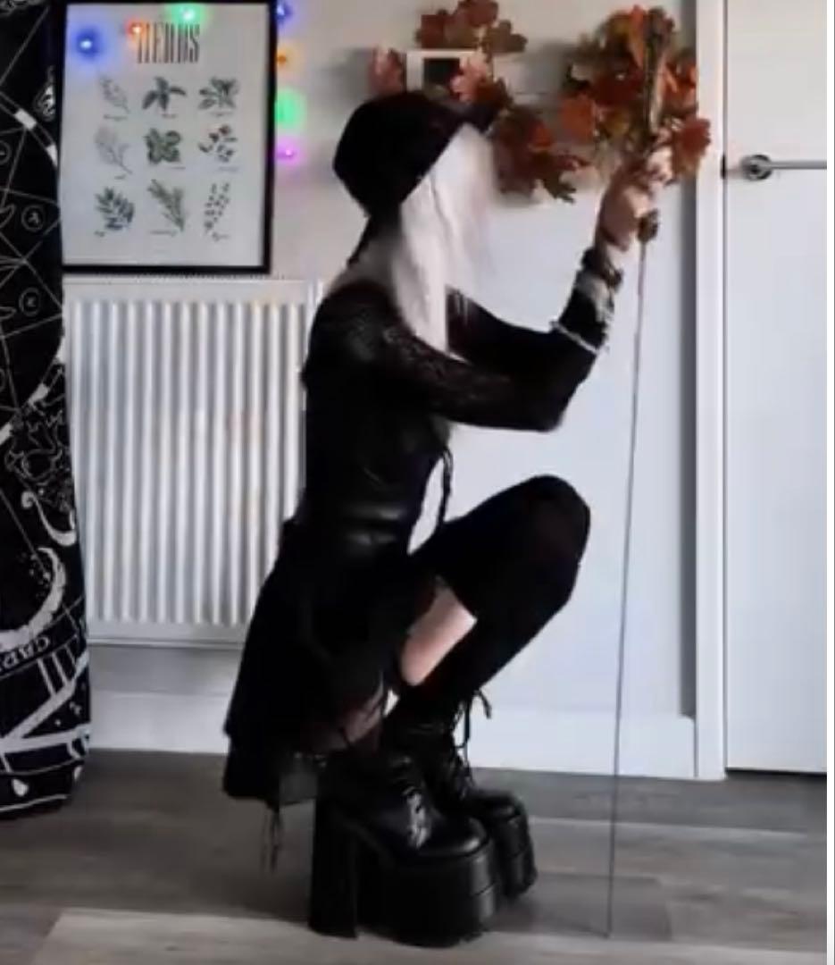 CharlaTedrick【美品】厚底編み上げブーツレースアップブーツゴスロリ