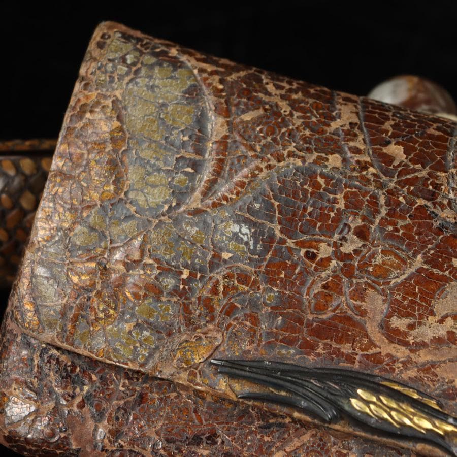 専用Y2978-1 竹編金銀象嵌金具蒔絵 煙管入れ 煙草入れ 〇吉銘　　　よ