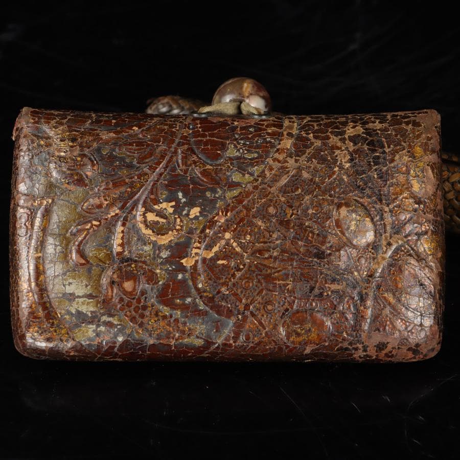 専用Y2978-1 竹編金銀象嵌金具蒔絵 煙管入れ 煙草入れ 〇吉銘　　　よ