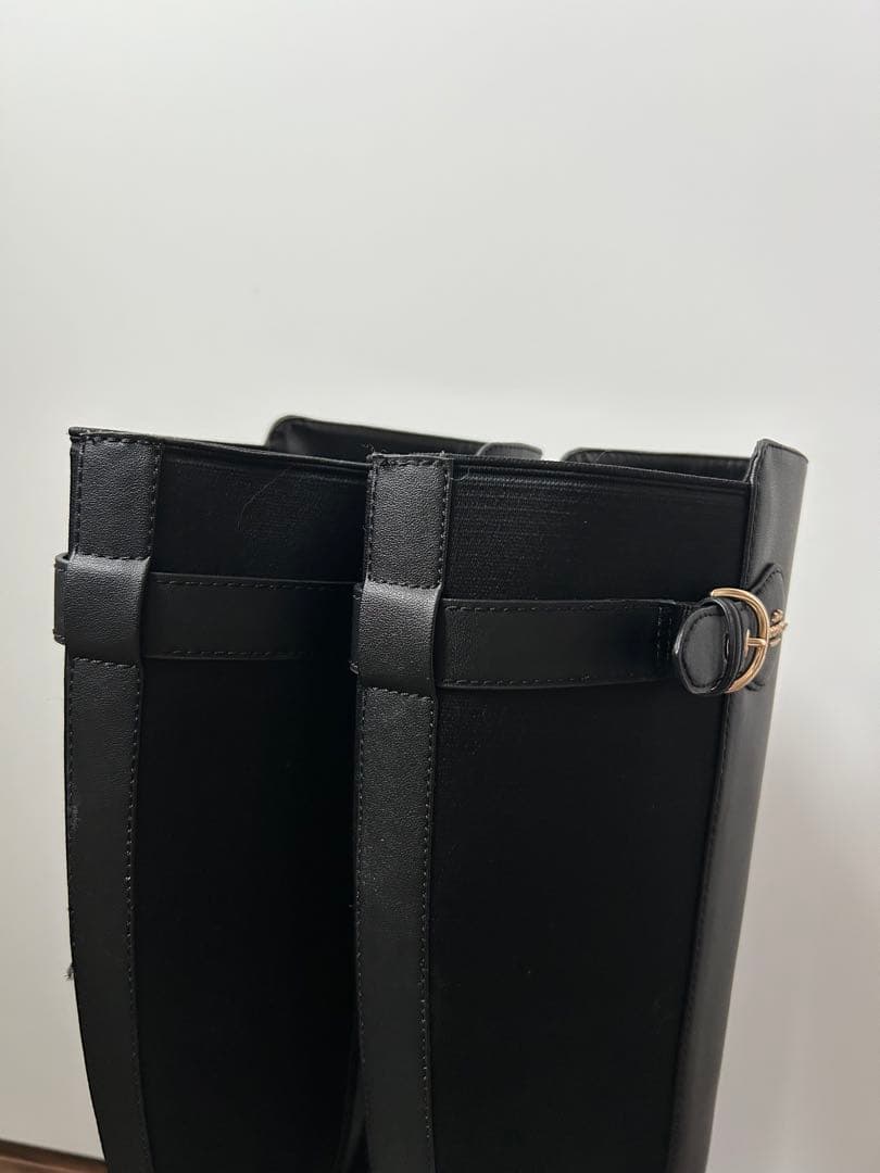 COACH 黒 フランクリン ライディング ロングブーツ ゴールド金具 24cm