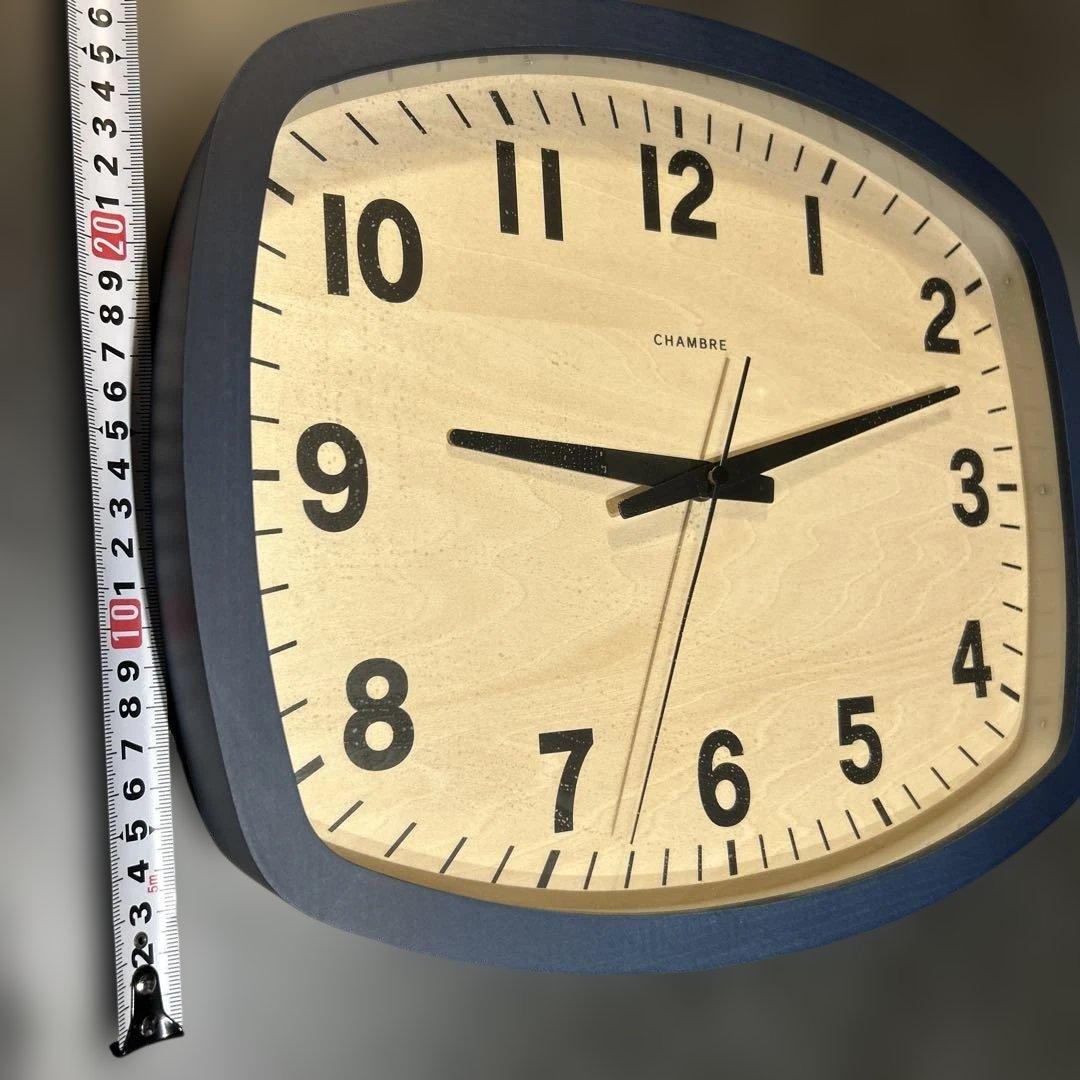 CHAMBRE Wall Clock ナチュラルウッド/ネイビー