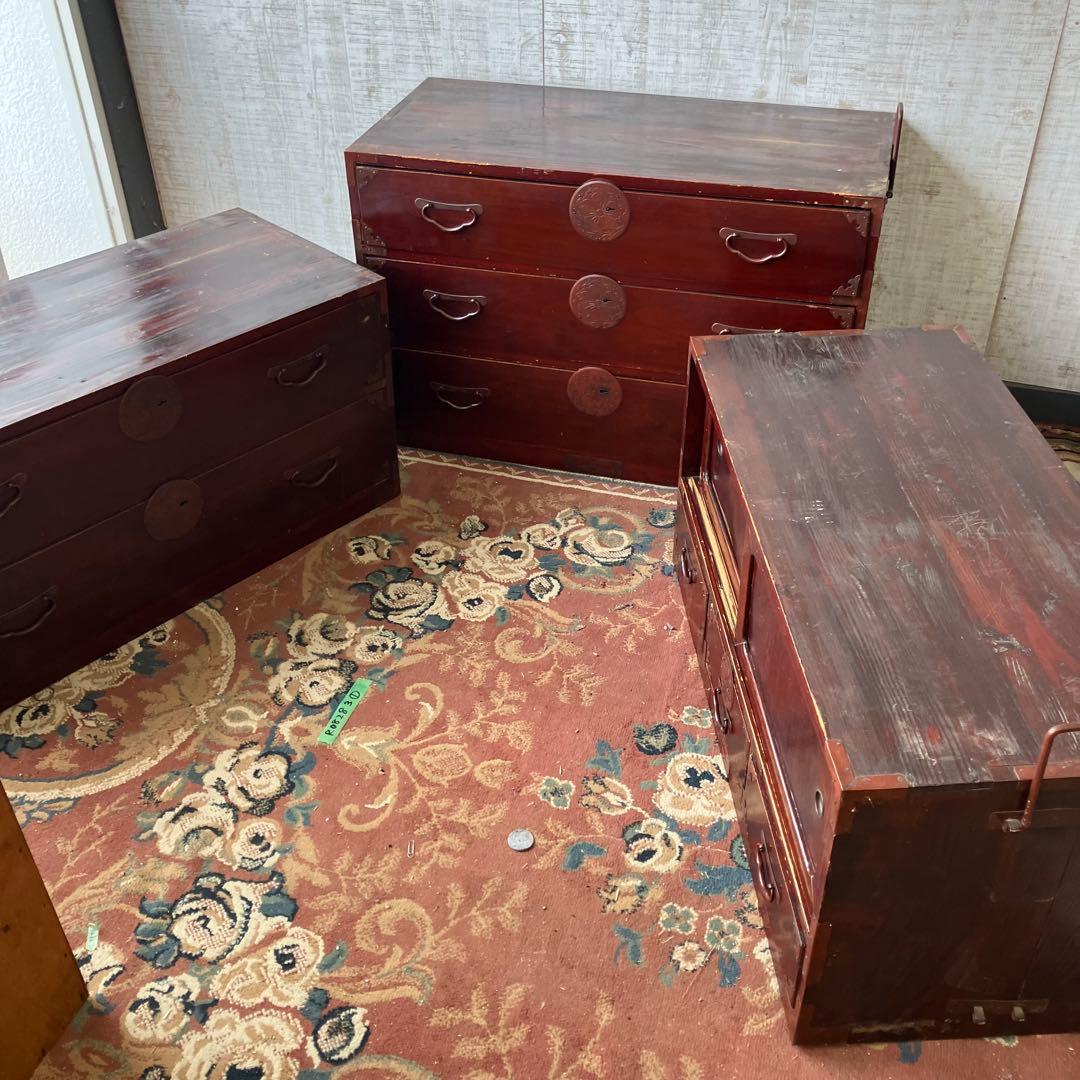 昭和レトロ 古家具 仙台箪笥 3分割 7段 引き出し箪笥 時代箪笥 古民家