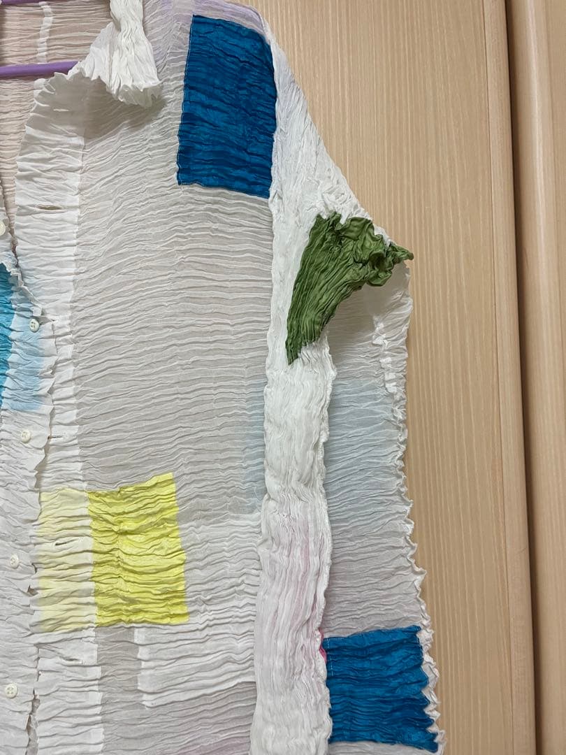 Point-Vue プリーツ　シワ加工　シャツ