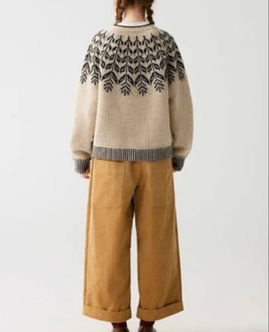 ノルディック柄ニットカーディガン