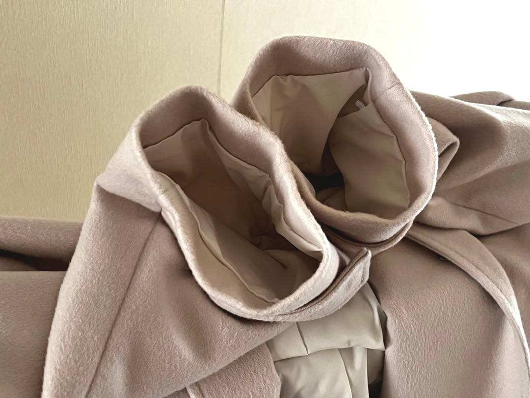 23区 ウールカシミヤ　ビーバー フード付き ショートコート 44