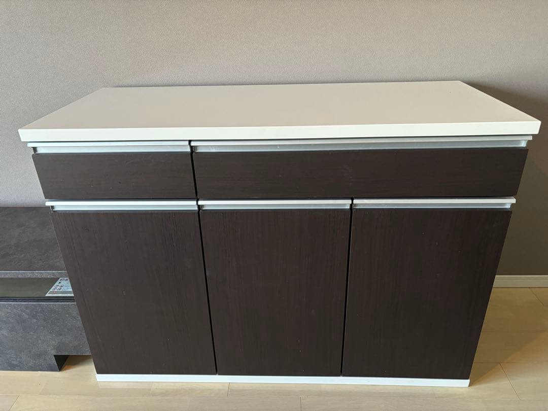 【値下げ】【送料込】　ニトリ　バーカウンターマルチ2 120cm ダークブラウン