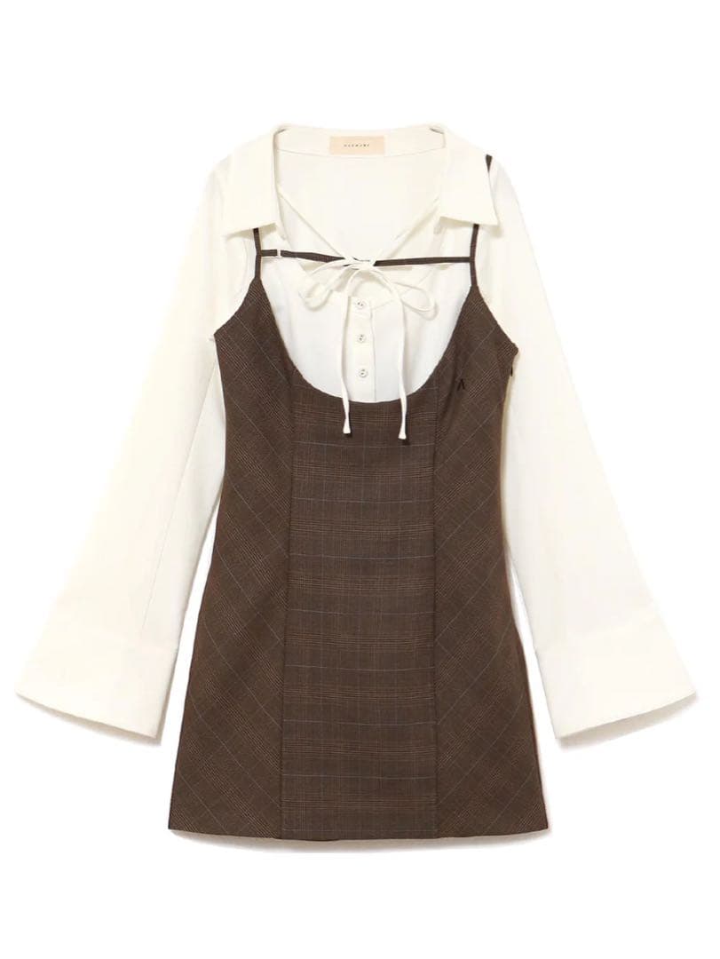 ワンピース ANDMARY Betty layered check dress