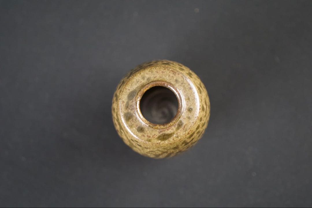 【茶道具】尾中窯 市野信水 造 丹波 肩衝茶入 共箱 仕覆 如心玉