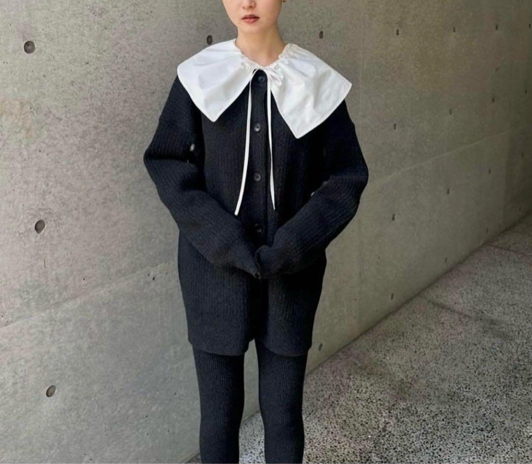 CLANE BIG COLLAR DRAWSTRING BLOUSE ホワイト2