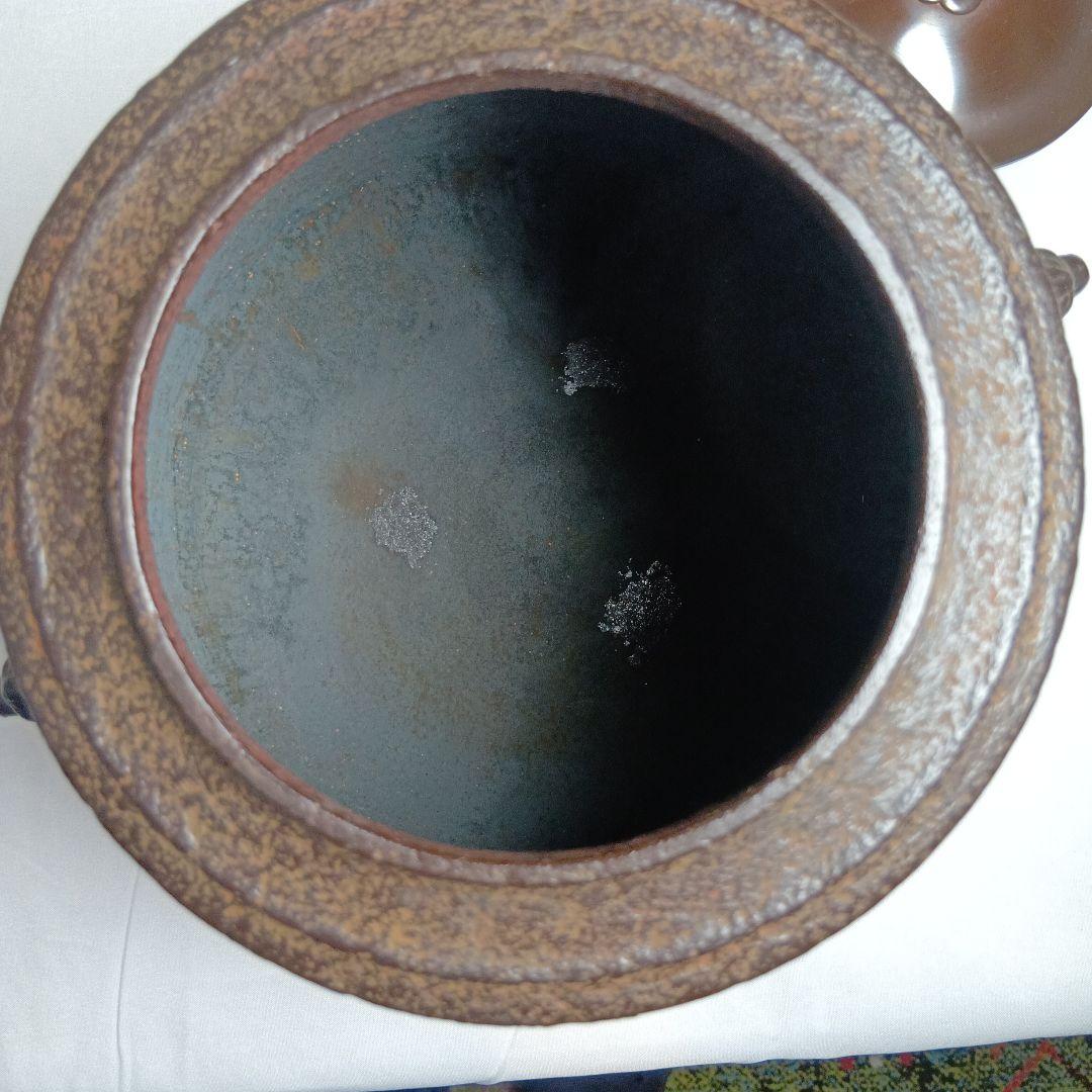 茶道具　南部盛岡(熊谷喜平作)面取風炉　 梵鐘釜、五徳一式　共箱　しおり付