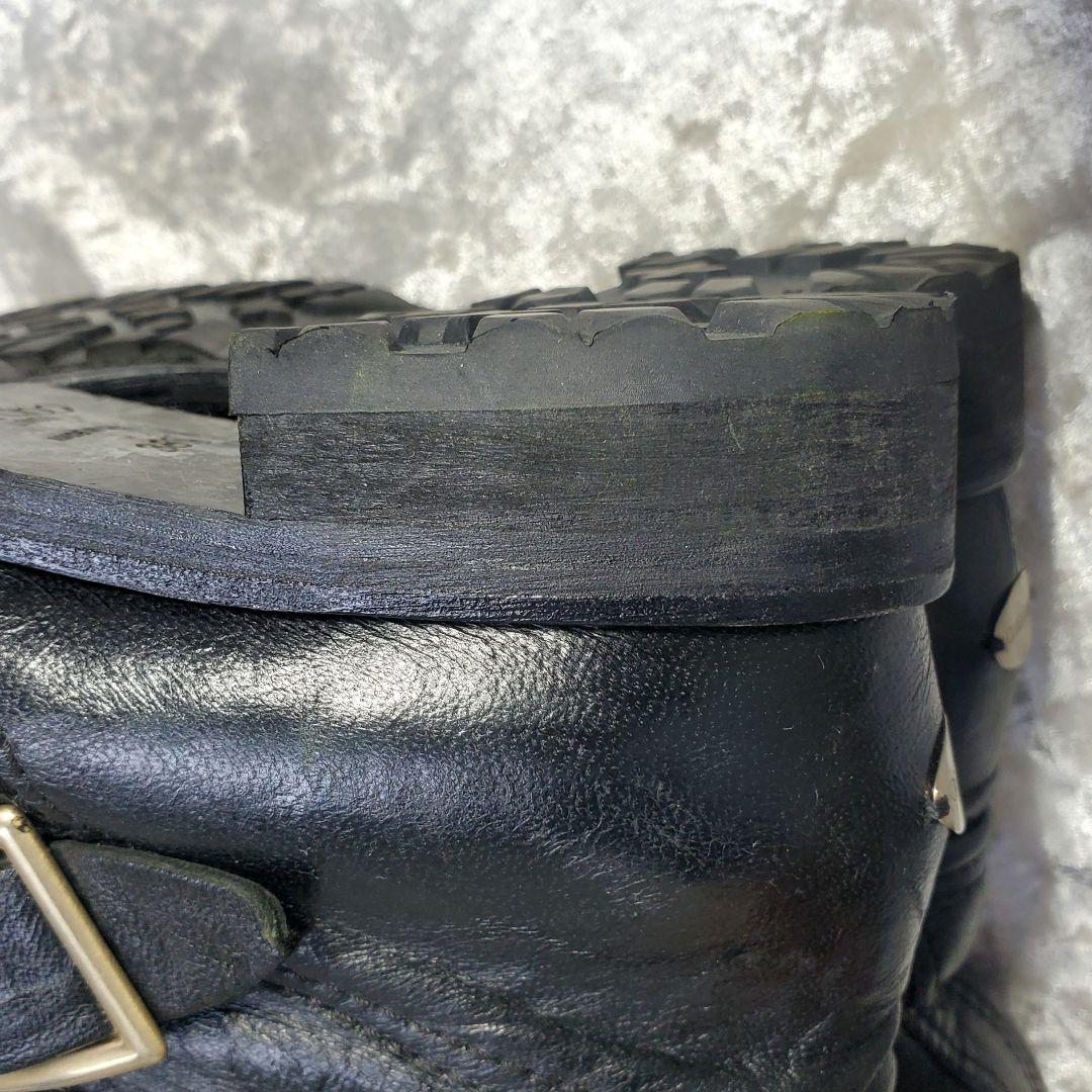 JIMMY CHOO 25.5cm バイカーブーツ 黒 レザー 38.5