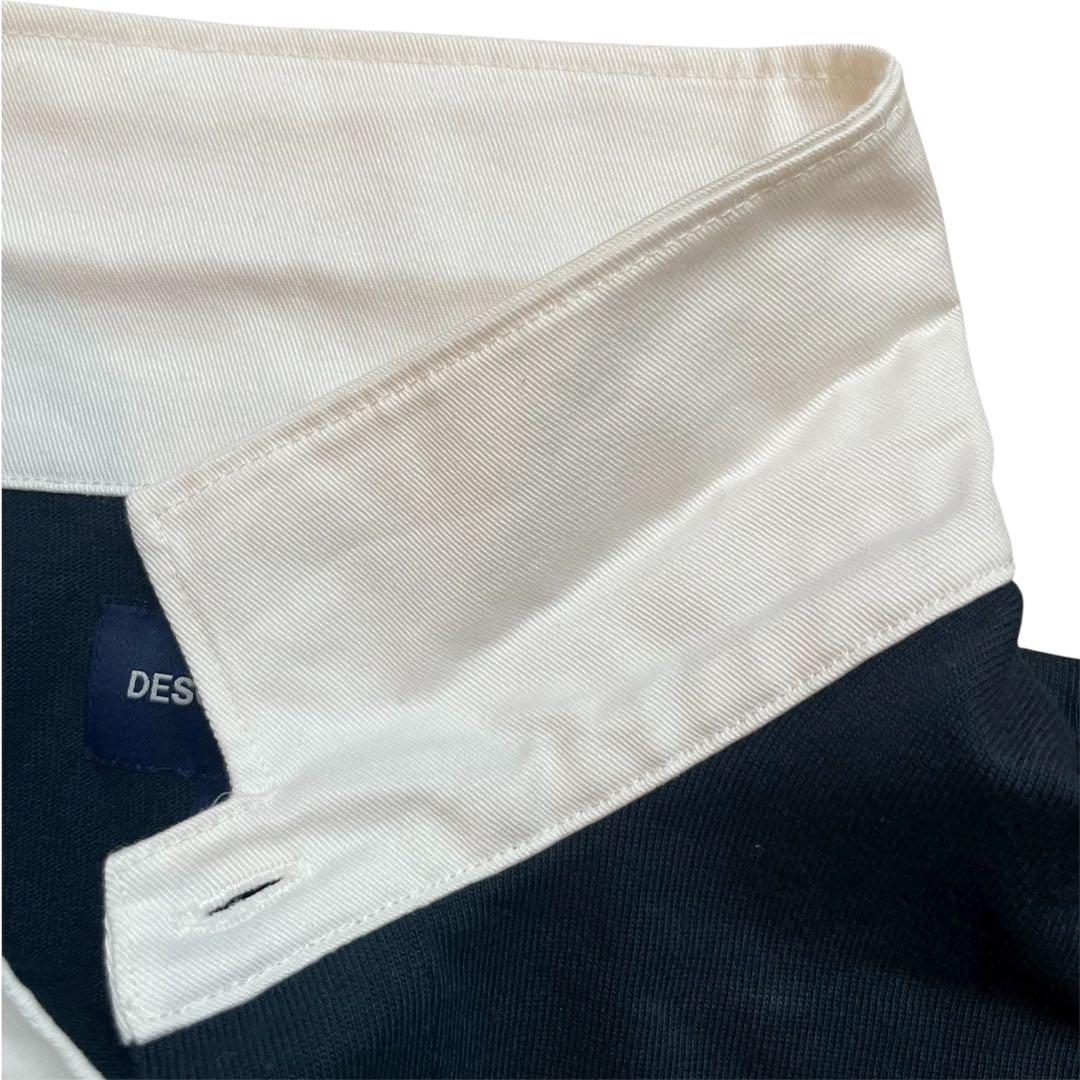 [美品]DESCENDANT ネイビー 長袖ポロシャツ サイズ3