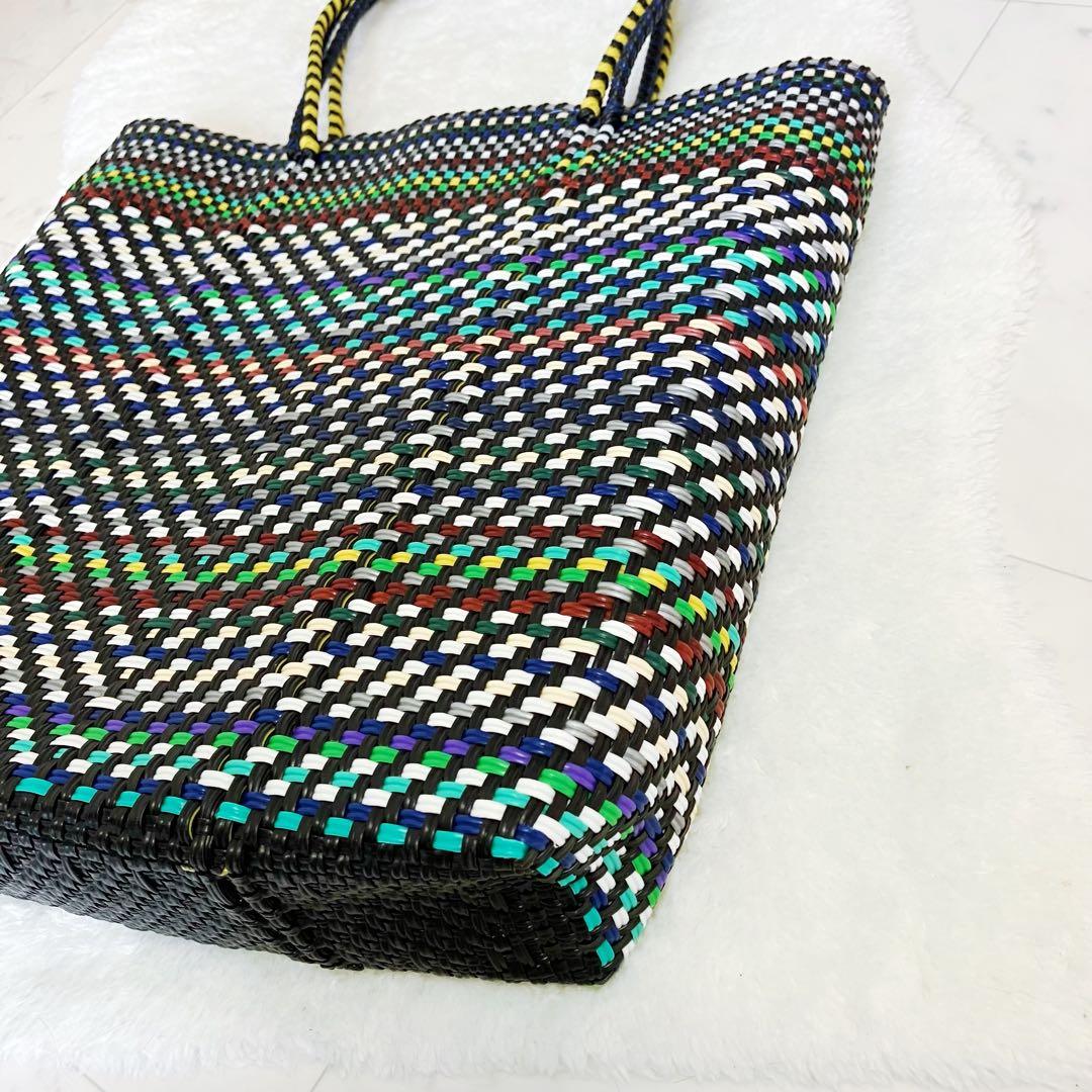 ウーヴン　メキシコ製 トールサイズ バスケットバッグ メルカドバッグ かごバッグ